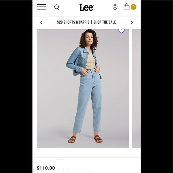 Vintage Lee High Waist Tapered Stone Wash 100% Cotton 10 Petite - Picture 12 of 14